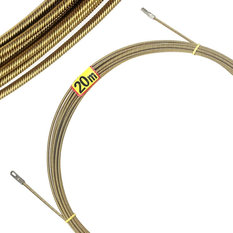 VGongTech 67ft Electrical Spring Wire Threader Fish Tape Fastener Cable Wire Puller Tool Upgraded 6 Cores Larger Leader Hole Electrician Threading Device - Image 4